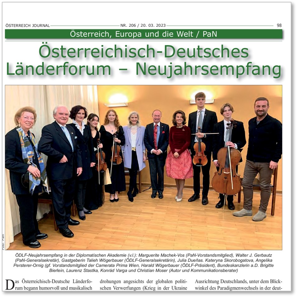 CPW Streichquartett beim Österreichisch-Deutschen Länderforum